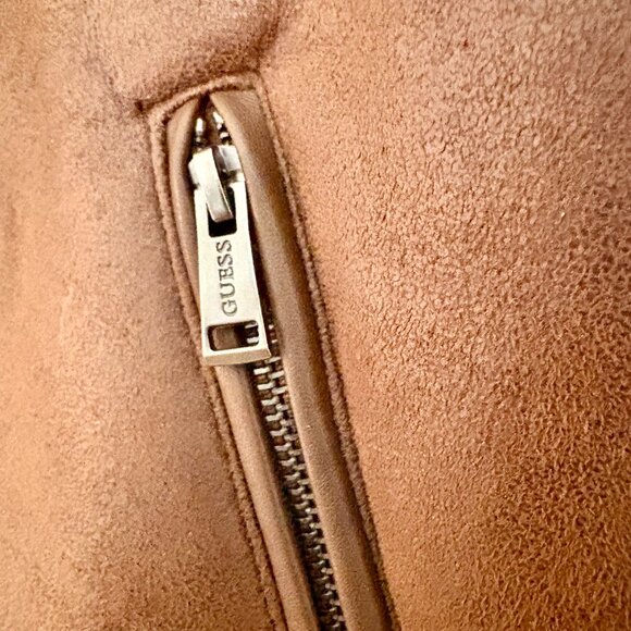 GUESS Men's Asymmetrical Faux Leather Aviator Jacket - Picture 9 of 11